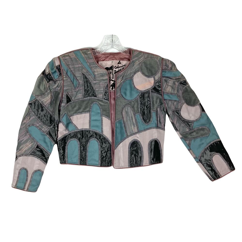Vintage JUDITH ROBERTS Jacket M Bolero Matador Art2Wear Avant-Garde Abstract Geo